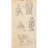19th Century English School. Figure Studies, Ink, 7" x 3.5" (17.7 x 9cm) together with five others