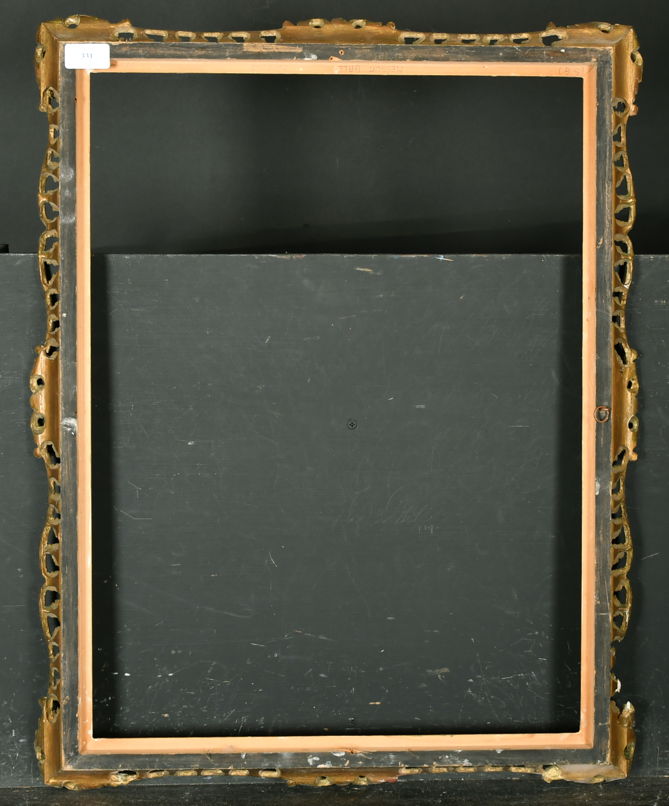 20th Century English School. A Gilt Composition frame with swept and pierced centres and corners, - Image 3 of 3
