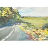 Howard Morgan (1949-2020) British. Edge of a Road, Watercolour, Signed and Inscribed, 13" x 19.