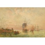 George Weatherill (1810-1890) British. A Shipping Scene with Boats, Watercolour, Numbered 1377 verso