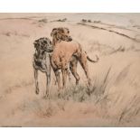 Henry Wilkinson (1921-2011) British. Hounds in a Landscape, Lithograph, Signed and Numbered 39/200