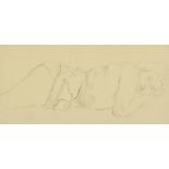 Rudolf Ihlee (1883-1968) British. "Sleeping Woman", Pencil, Inscribed on a label verso, 4.75" x 10.