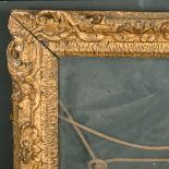 18th Century English School. A Carved Giltwood Painted Frame, with swept and pierced corners, with