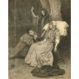 William Hatherell (1855-1928) British. 'Prayers', Charcoal, Signed, 17.25" x 14" (43.8 x 35.5cm)