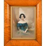 Early 19th Century English School. Half Length Portrait of a Seated Lady, Pastel, Indistinctly