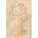 Manner of Giovanni Battista Cipriani (1727-1785) Italian. A Mother and Children, Pencil, Sanguine