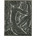 Eric Gill (1882-1940) British. "La Belle Sauvage", Wood Engraving, Mounted, Unframed 3" x 2.25" (7.7