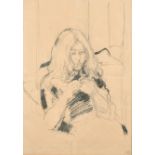 Anthony Green (1939- ) British. Study of a Seated Lady, Pencil and Charcoal, Signed and Dated '63,