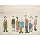 Laurence Stephen Lowry (1887-1976) British. "His Family", Print in Colours, with Printer's Guild