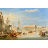 Edward Pritchett (1808-1894) British. "The Doge's Palace from the Grand Canal", Oil on Canvas,