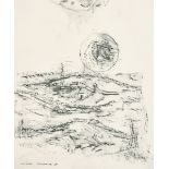 Attributed to Max Ernst (1891-1976) German. "Frottage", Charcoal, Signed, Unframed 11.75" x 10" (