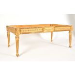 Alexander G Ley & Son. A Reproduction Louis XVI Style Gilded Occasional Table (without top), width