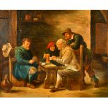 After Thomas van Apshoven (1622-1664) Dutch. A Tavern Interior with Figures, Oil on Paper laid down,
