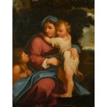 Manner of Carlo Maratta (1625-1713) Italian. "Madonna and Child with Saint John the Baptist in a