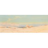 Augustus Osborne Lamplough (1877-1930) British. A Desert Scene with an Oasis, Watercolour, Signed,