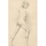 Thomas Lawrence (1769-1830) British. A Male Nude Study, circa 1795, Pencil, Inscribed verso, 8.75" x