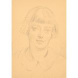 Reginald Grenville Eves (1876-1941) British. A Head Study of a Young Lady, Pencil, Signed, 13" x 9.