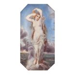 William Etty (1787-1849) British. "Andromeda", Oil on Card, Signed with Initials, Shaped 3.75" x 2"