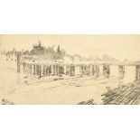 Walter Greaves (1846-1930) British. "Old Putney Bridge, 1883", Etching, Signed in Pencil, and