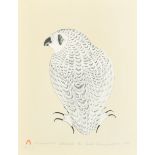 Kananginak Pootoogook (1935-2010) Inuk Canadian. "The Small Owl", Lithograph, Signed, Inscribed,
