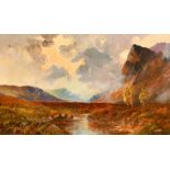 W. Richards (1907-1950) British. "Goatfell, Isle of Arran", Oil on Canvas, Signed, and Inscribed