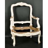 19th Century French School. A Louis XV Style Carved and Painted Chair, height 41" (104.2cm)