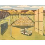After Paul Nash (1889-1946) British. "Landscape at Iden", Lithograph, 16" x 21" (40.6 x 53.3cm)