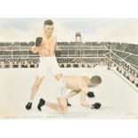 A. H. Gatehouse (19th Century) British. "Jack Dempsey & George Carpentier" Boxing contest of 2nd