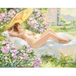 Konstantin Razumov (1974-    ) Russian. "Dreams", Oil on Canvas, Signed in Cyrillic, and Signed