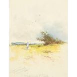 Henry John Sylvester Stannard (1870-1951) British. "A Windswept Hill", Watercolour, Signed and