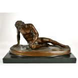 Ferdinand Barbedienne (1810-1892) French. The Dying Gaul, Bronze, on a stone and composite base,