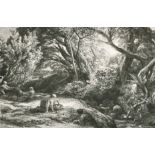 Samuel Palmer (1805-1881) British. "The Morning of Life", Etching numbered 13, 5.25" x 8.25" (13.4 x