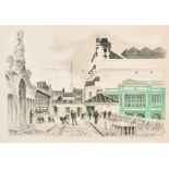 David Gentleman (1930- ) British. "Covent Garden", Engraving, Signed and Numbered 24/120 in