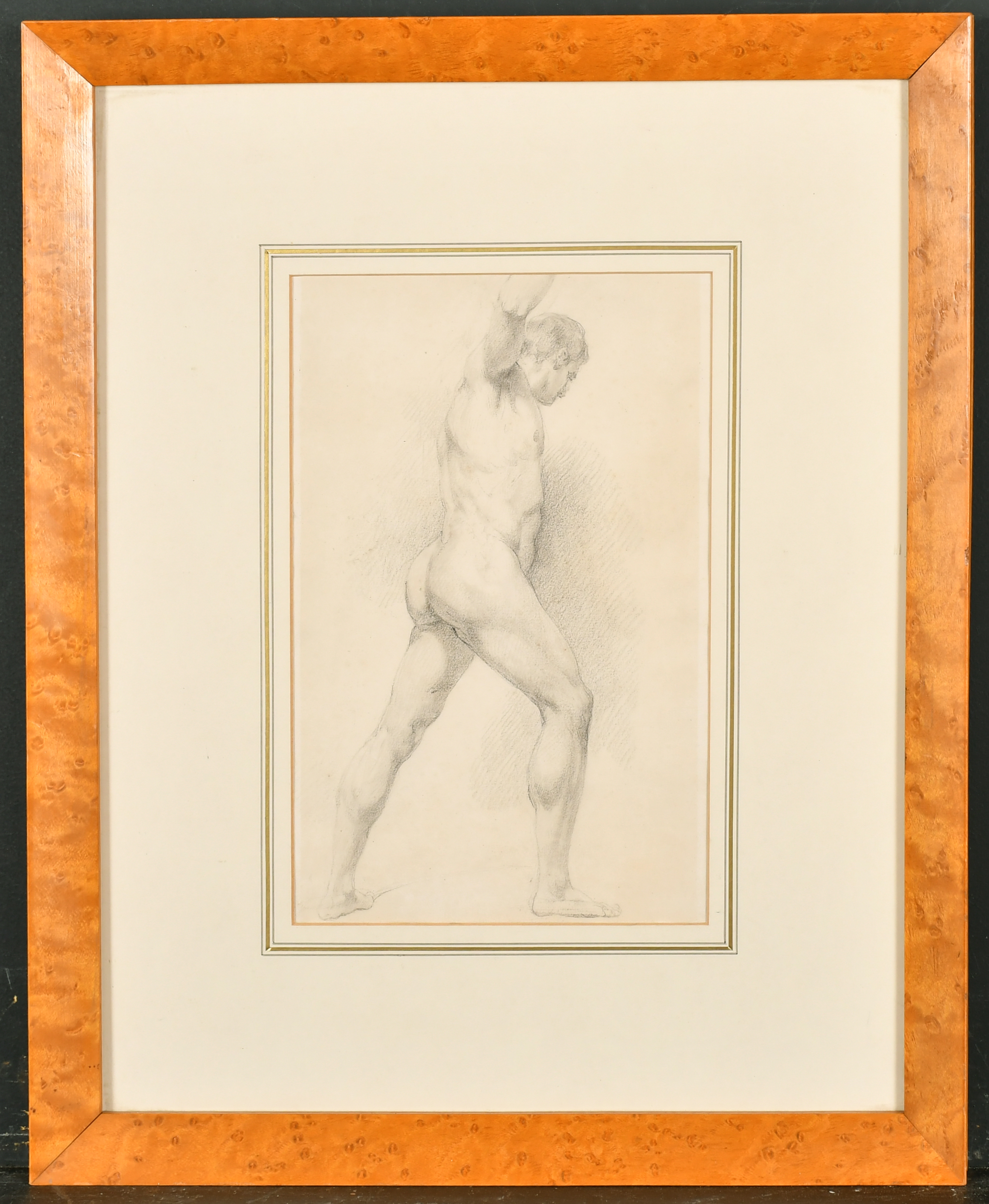 Thomas Lawrence (1769-1830) British. A Male Nude Study, circa 1795, Pencil, Inscribed verso, 8.75" x - Image 2 of 4