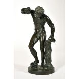 Isaak Duchemin (19th Century European). 'The Dancing Faun', Bronze, with Incised Inscription, height