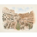 David Gentleman (1930- ) British. "Interior of Colosseum, Rome", Watercolour, Signed, and