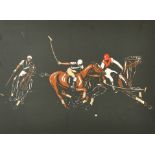 Edwin J Ward (20th Century) British. A Polo Scene, Print, Inscribed 'With sincere regards to S A