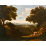 Manner of Nicolas Poussin (1594-1665) French. Figures in a Classical Landscape, Oil on Canvas,