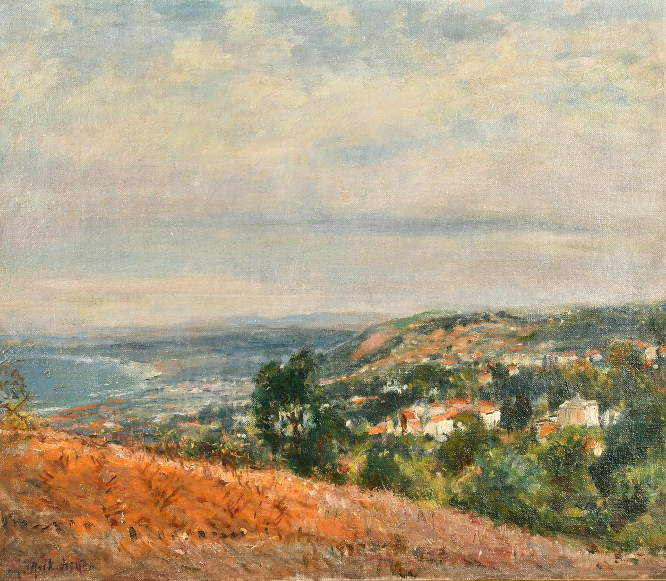 Mark William Fisher (1841-1923) British. A Mediterranean Coastal Scene, Oil on Canvas, Signed, 15.