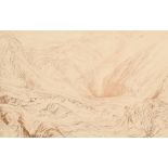 John Ruskin (1819-1900) British. "The Pass of Faido" after JMW Turner 1856, Print, Signed in Pencil,