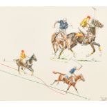 Sam Savitt (1917-2000) American. A Polo Scene with Players in the Cowdray Colours, Watercolour,
