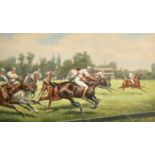 After Godfrey Douglas Giles (1857-1941) British. A Polo Match, Print in Colours, 15" x 26.5" (38 x