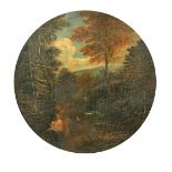 Manner of Salvator Rosa (1615-1673) Italian. Figures in a Wooded Landscape, Oil on Panel,