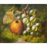 William H Smith (19th Century) British. Still Life of Fruit on a Bank, Oil on Board, Signed and