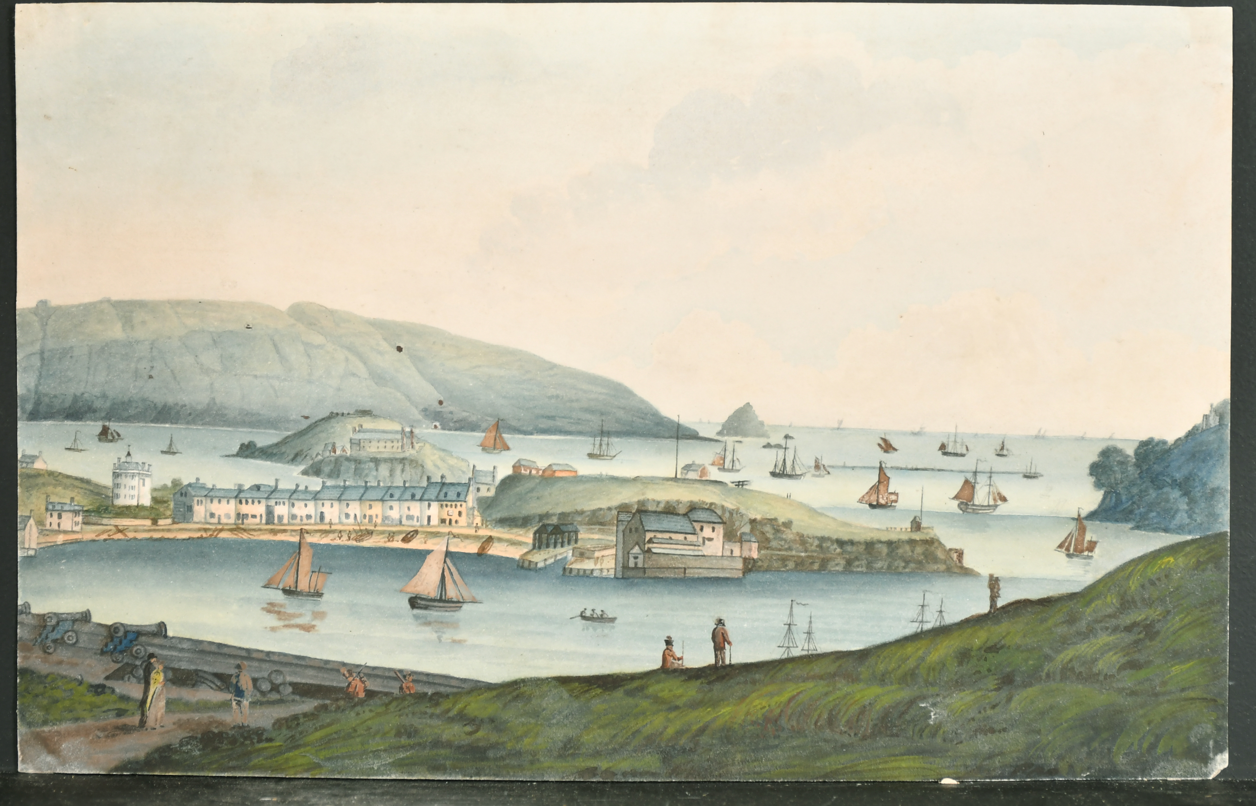 18th Century English School. A Panoramic view of Plymouth, Watercolour, Unframed, 8" x 12.5" (20.3 x - Image 5 of 9