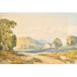 John Callow (1822-1878) British. An Extensive Landscape, Watercolour, Mounted Unframed 6.75" x 9.25"