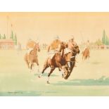 Wayne Davis (20th-21st Century) American. A Polo Match, Watercolour, Signed and Dated '32, 9.5" x