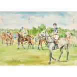 Gordon King (1939- ) British. "Competing for the Veuve Clicquot Gold Cup at Cowdray Park",