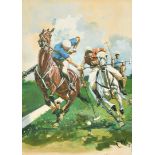 E.W. (20th Century) European. Polo Players, Mixed Media, Signed with Initials and Dated '27, and