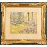 Henri Aime Duhem (1860-1941) French. A Garden Scene, Watercolour, Signed, 8.75" x 11.25" (22.2 x